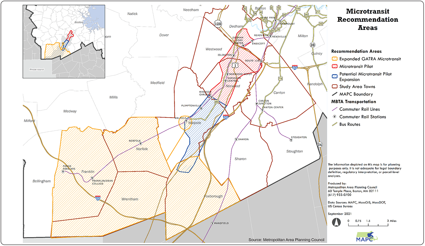 Figure 3
Microtransit Recommendation Areas
Figure 3 is a map of the corridor showing the service areas recommended for microtransit. Figure 3
Microtransit Recommendation Areas
Figure 3 is a map of the corridor showing the service areas recommended for microtransit.